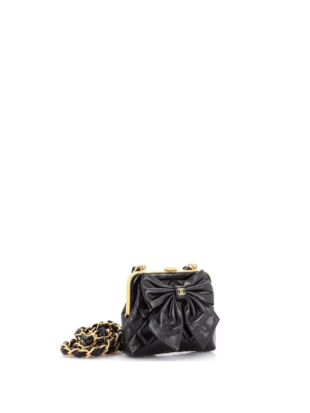 Chanel Bow Frame Clutch With Chain #237497C37B